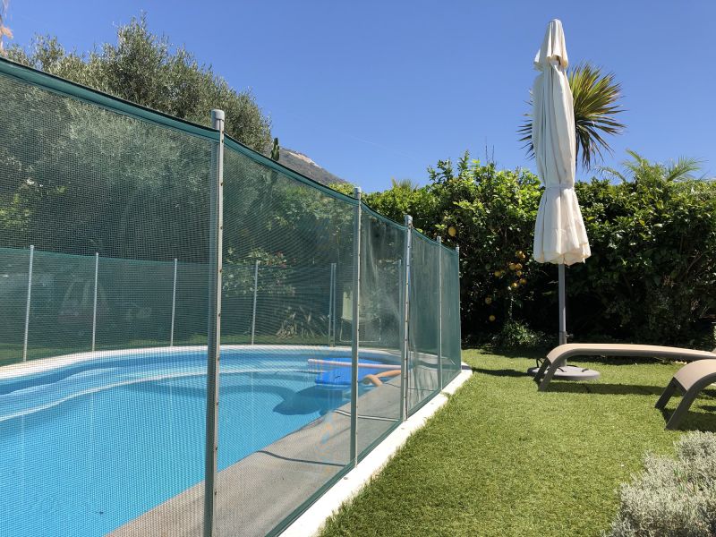 Pool with Mesh Fence Stowed